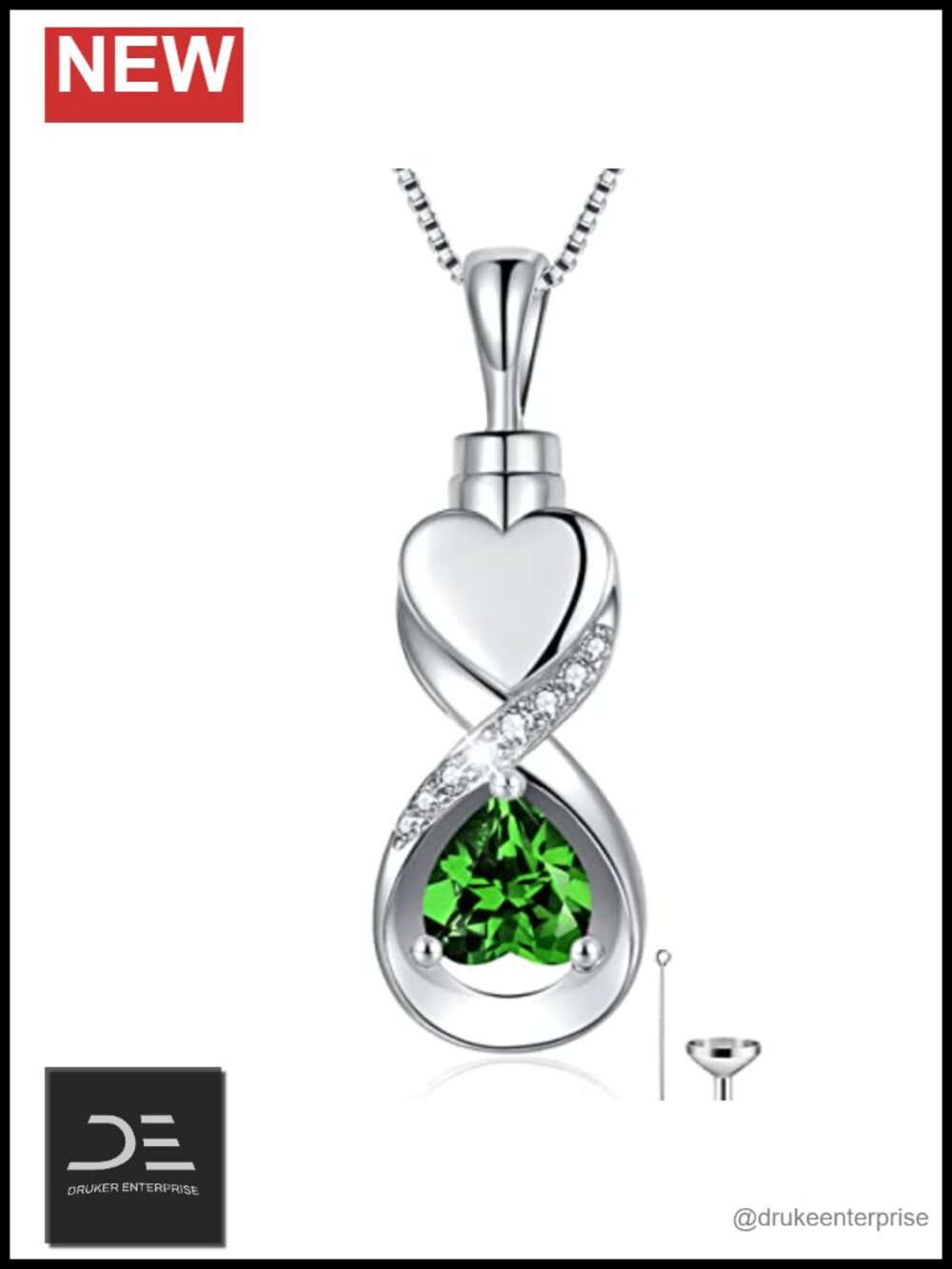 Sterling Silver Cremation Urn Necklace Pendant for Ashes Memorial Jewelry